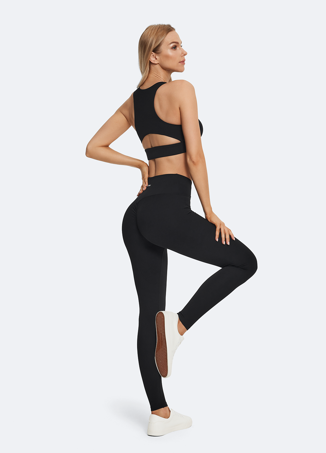 V-Skurna Rynkade Leggings